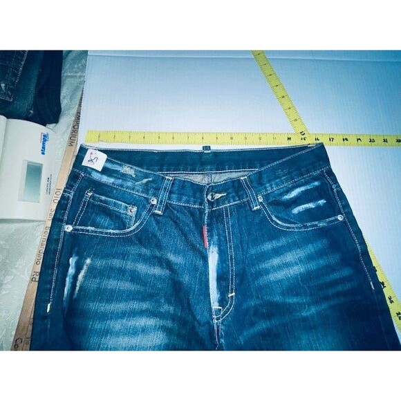 Dsquared2 Jeans Mens 50 Slim Fit Button Fly Distressed Paint Italy Fits 32x32 - Picture 5 of 16